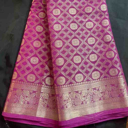 PURPLE GHARCHOLA BANARASI KHADDI GEORGETTE SAREE