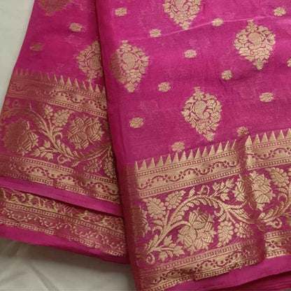 MAGENTA MANGO LEAF BUTTA BUTI BANARASI GEORGETTE SAREE