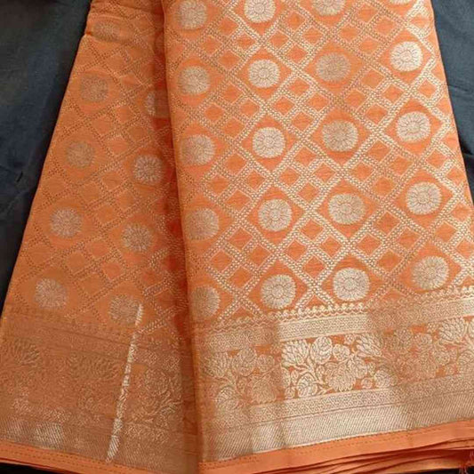ORANGE GHARCHOLA BANARASI KHADDI GEORGETTE SAREE