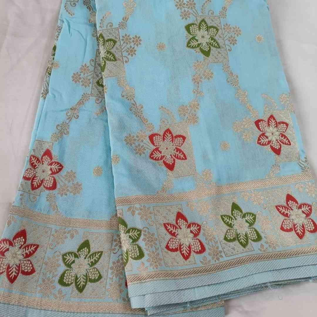 BLUE BOX FLORAL JAAL MEENA BANARASI VISCOSE SAREE