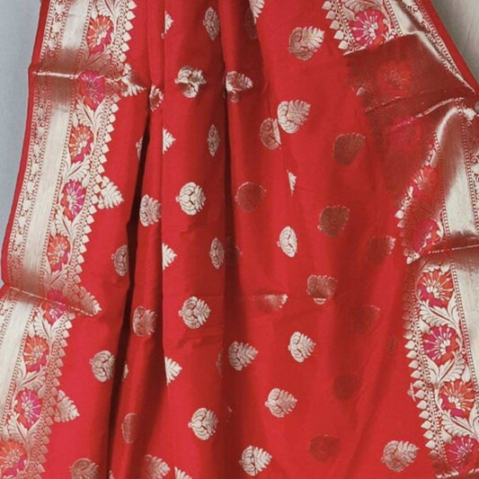 RED BUTTA LEAF MOTIF PAITHANI BANARASI KATAN SILK SAREE