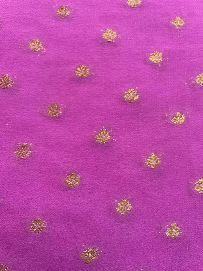 LAVENDER BUTTA BUTI BANARASI KHADDI GEORGETTE SAREE