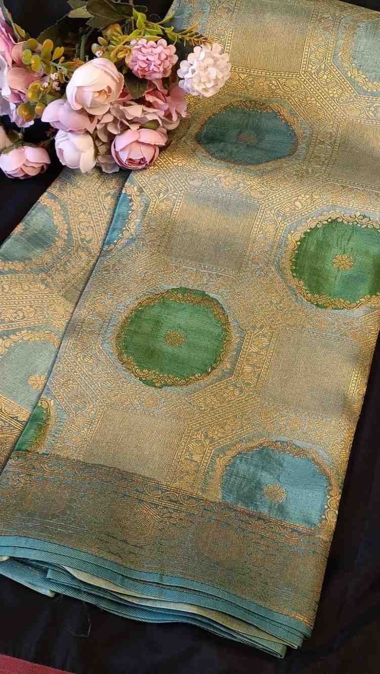 GREEN TUSSAR VISCOSE RANGKAT