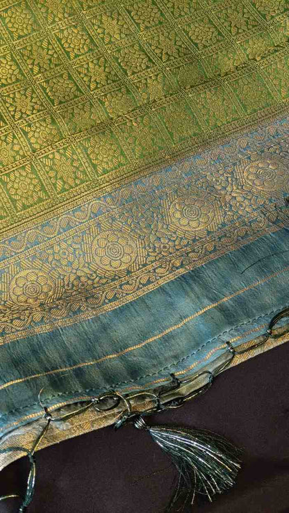 GREEN TUSSAR VISCOSE RANGKAT