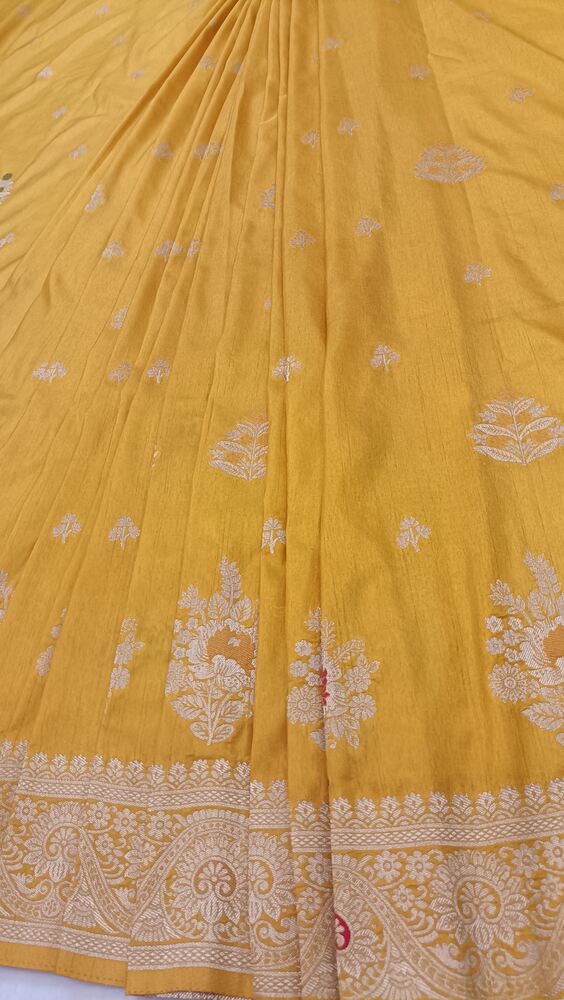 YELLOW MEENAKARI BANARASI DOLA SILK SAREE