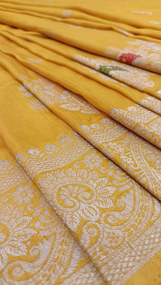 YELLOW MEENAKARI BANARASI DOLA SILK SAREE