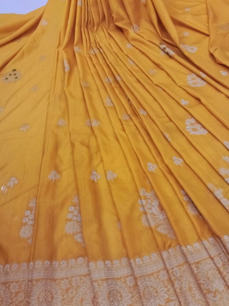 YELLOW MEENAKARI BANARASI DOLA SILK SAREE