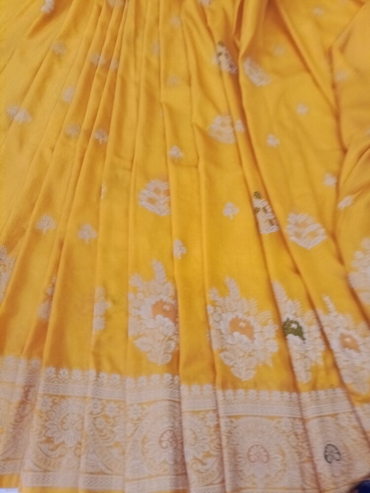 YELLOW MEENAKARI BANARASI DOLA SILK SAREE