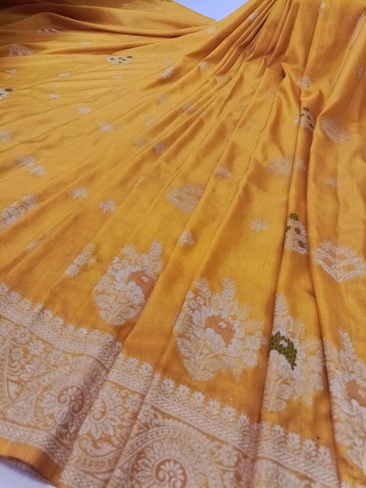 YELLOW MEENAKARI BANARASI DOLA SILK SAREE