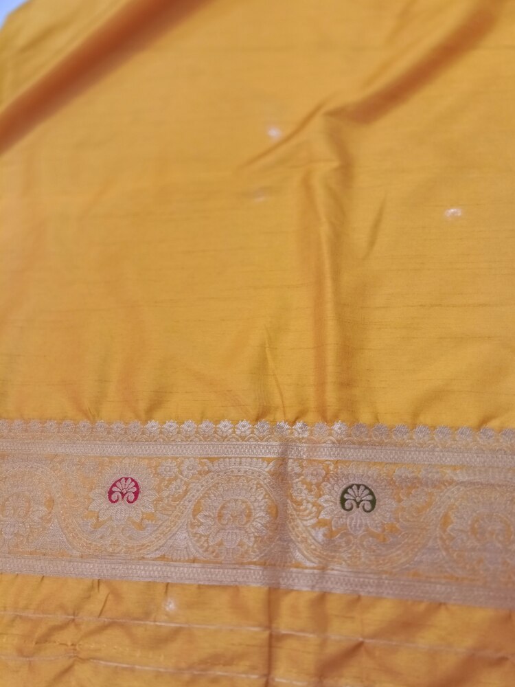 YELLOW MEENAKARI BANARASI DOLA SILK SAREE