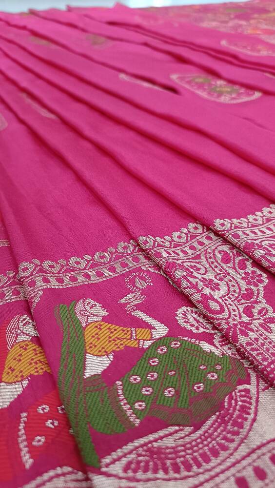 PINK VILLAGE BLISS BANARASI DOLA SILK SAREE