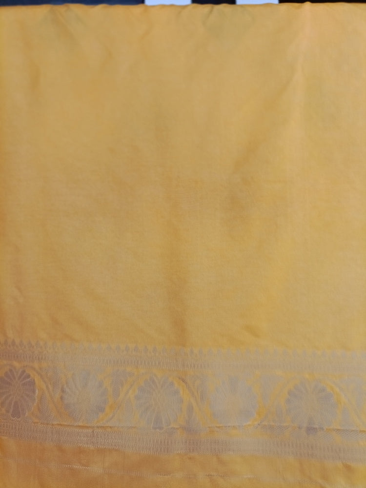 RADIANT SUNSHINE GLOW BANDHEJ BANARASI SEMI SILK SAREE