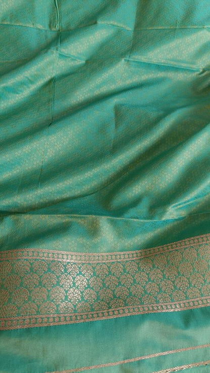 PISTA GREEN RANGKAT BANARASI KATAN SILK SAREE