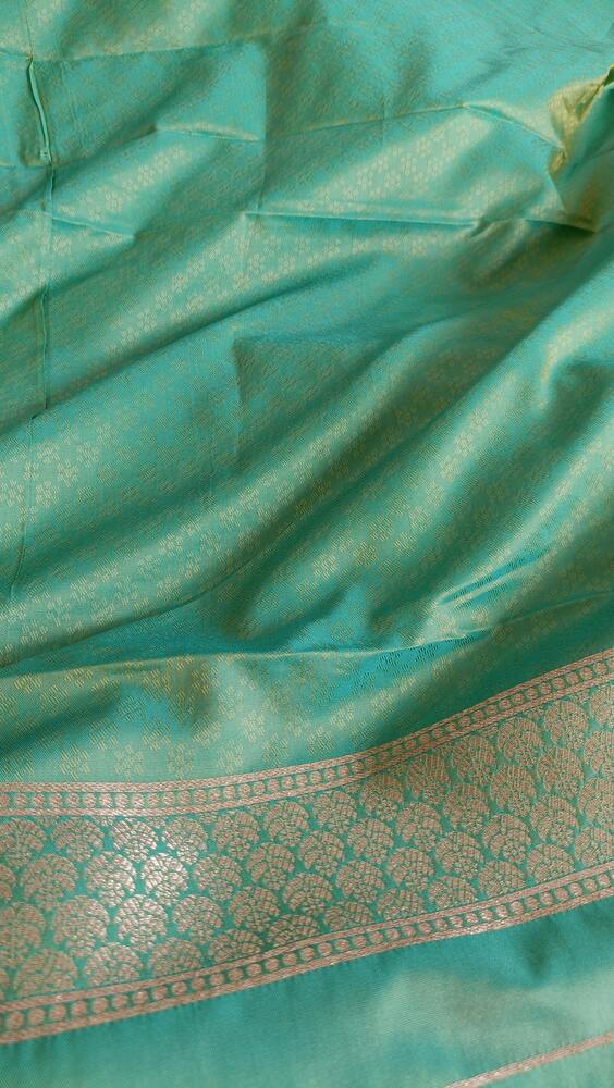 PISTA GREEN RANGKAT BANARASI KATAN SILK SAREE