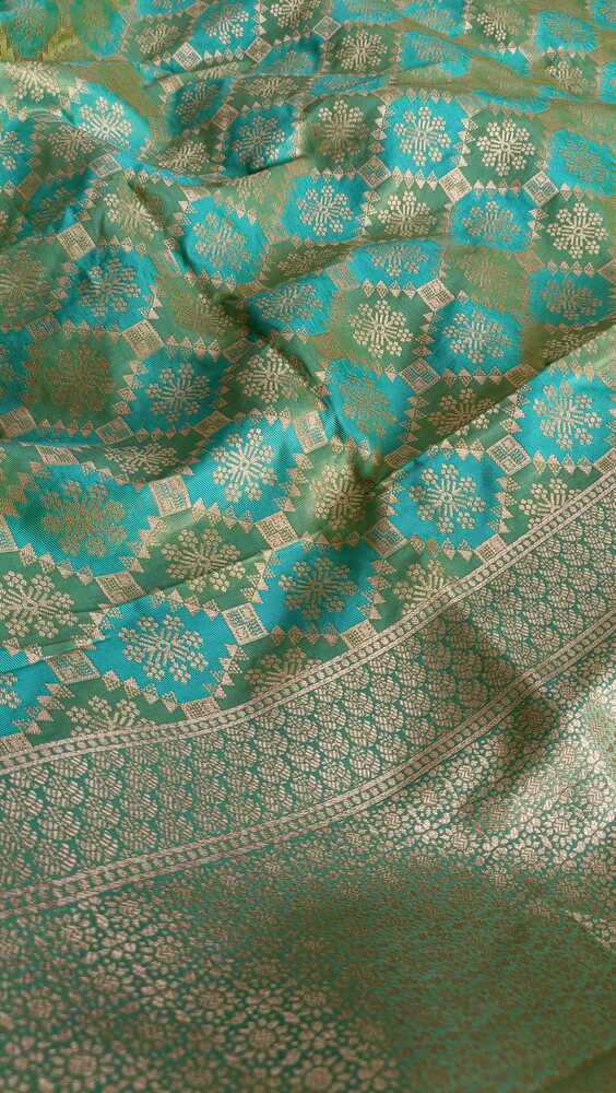 PISTA GREEN RANGKAT BANARASI KATAN SILK SAREE