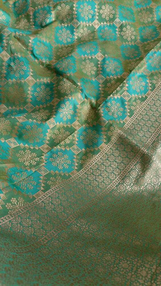 PISTA GREEN RANGKAT BANARASI KATAN SILK SAREE