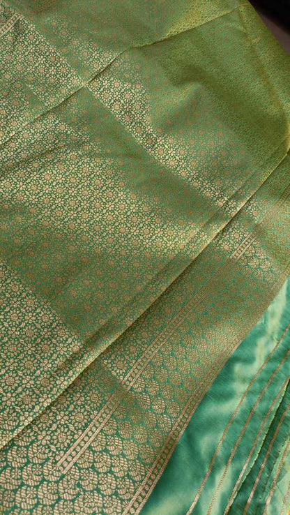 PISTA GREEN RANGKAT BANARASI KATAN SILK SAREE