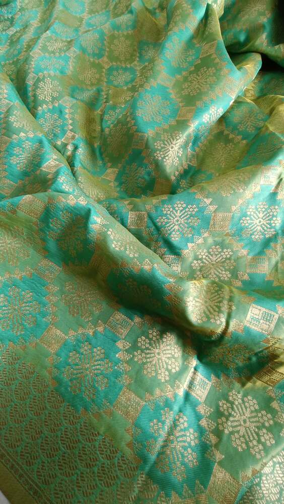 PISTA GREEN RANGKAT BANARASI KATAN SILK SAREE