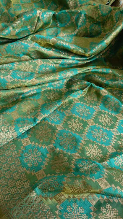 PISTA GREEN RANGKAT BANARASI KATAN SILK SAREE