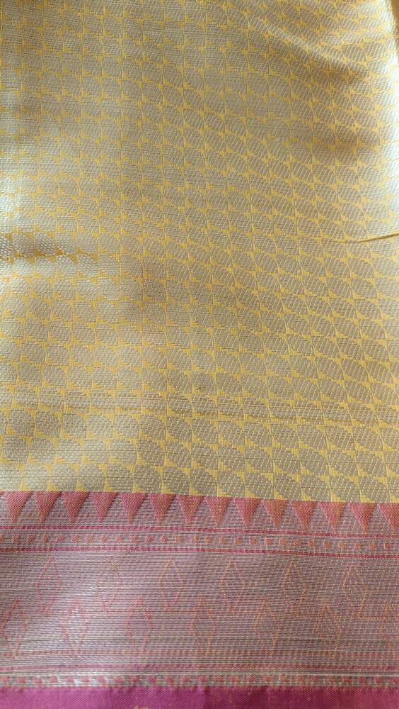 YELLOW RANGOLI BANARASI COTTON WEAVE SAREE