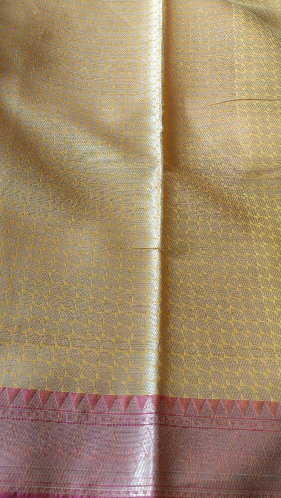 YELLOW RANGOLI BANARASI COTTON WEAVE SAREE