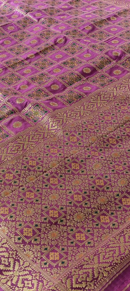 VIOLET GHARCHOLA BANARASI SEMI SILK SAREE