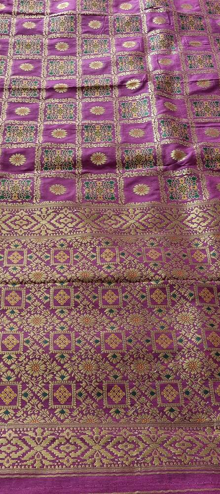 VIOLET GHARCHOLA BANARASI SEMI SILK SAREE