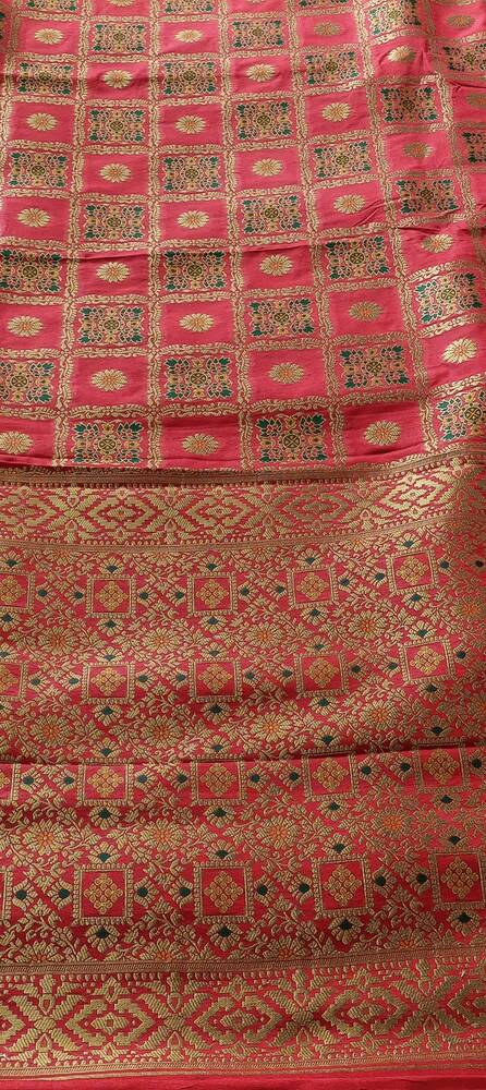 RED GHARCHOLA BANARASI SEMI SILK SAREE