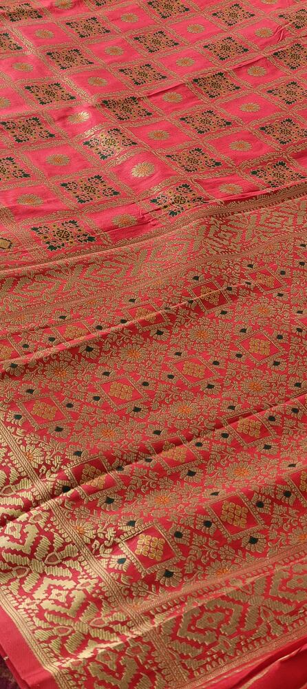 RED GHARCHOLA BANARASI SEMI SILK SAREE