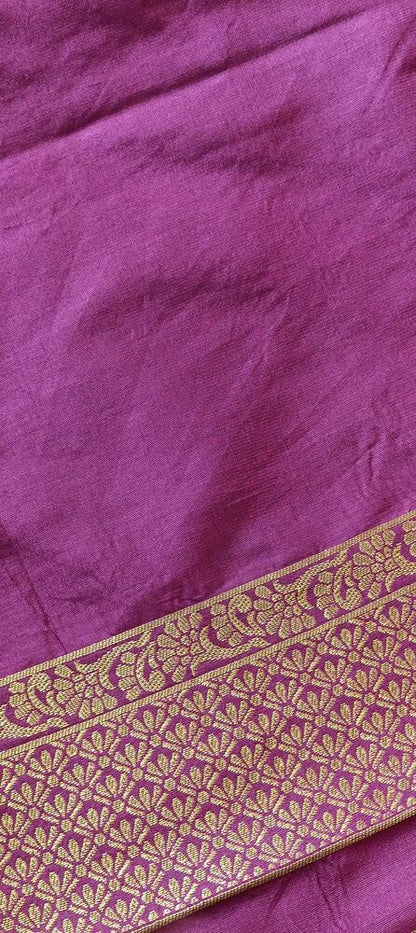 ROYAL PURPLE BANDHEJ BANARASI SEMI SILK SAREE