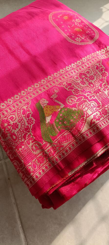 PINK VILLAGE BLISS BANARASI DOLA SILK SAREE