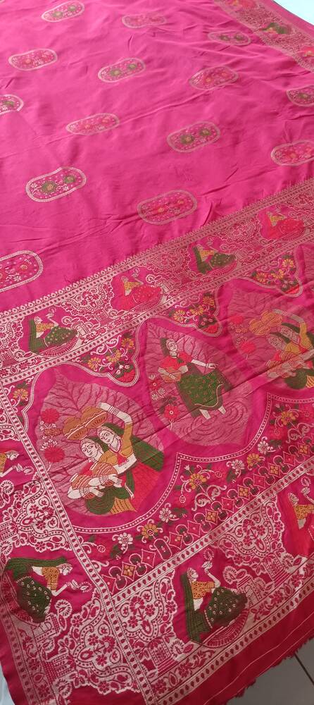 PINK VILLAGE BLISS BANARASI DOLA SILK SAREE