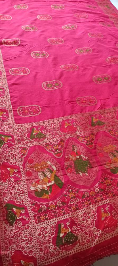 PINK VILLAGE BLISS BANARASI DOLA SILK SAREE