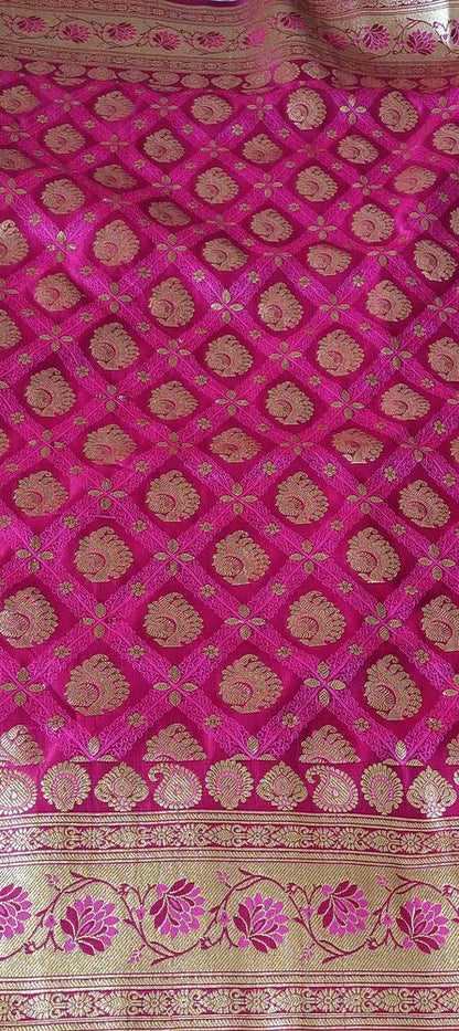 PINK GHARCHOLA TANCHUI BANARASI KATAN SILK SAREE