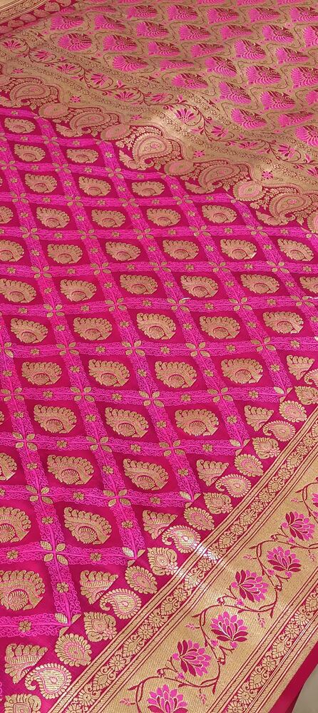 PINK GHARCHOLA TANCHUI BANARASI KATAN SILK SAREE