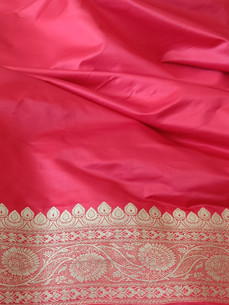 RED MOTIFS BANARASI KATAN SILK SAREE