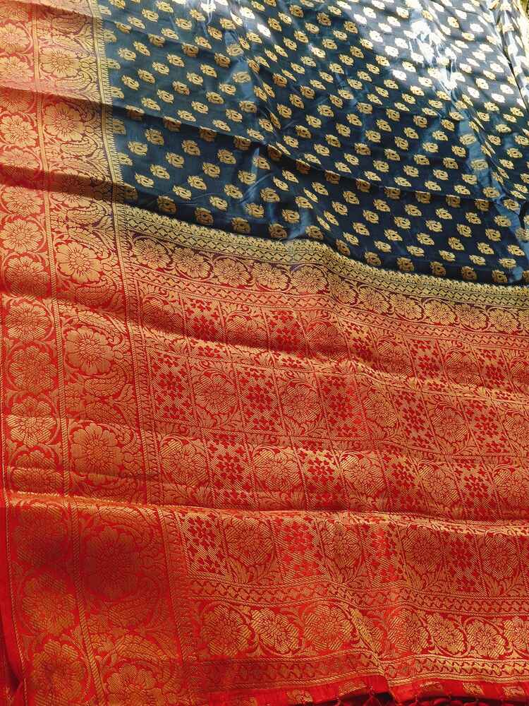 GREY BUTI BANARASI BALATAN SILK SAREE