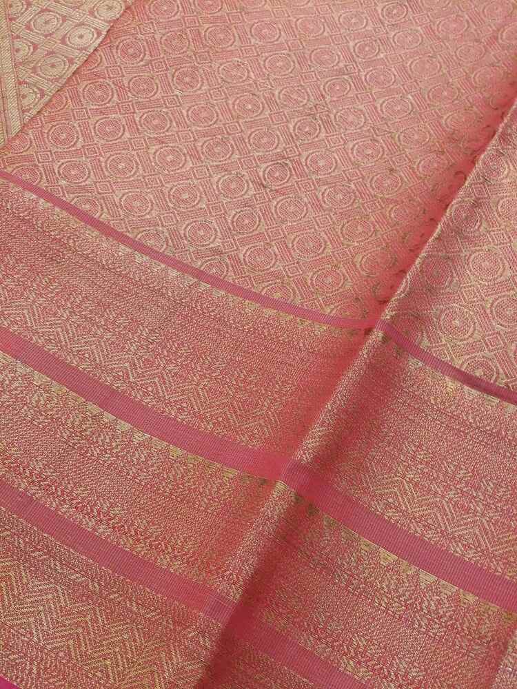 RAMA GREEN STRIPED BANARASI SOFT SILK SAREE