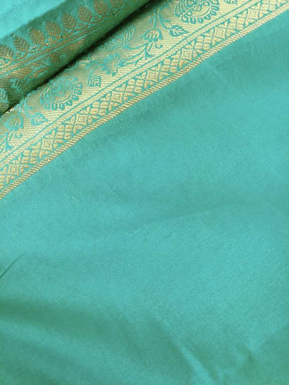 RAMA BLUE BUTTA BUTI BANARASI SILK COTTON SAREE