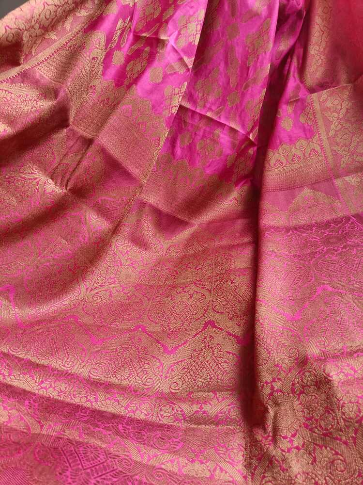 PINK DIAMOND DUET ROD BANARASI DUPION SILK SAREE