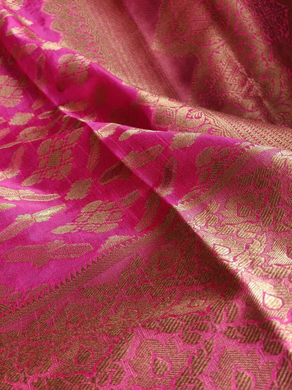 PINK DIAMOND DUET ROD BANARASI DUPION SILK SAREE