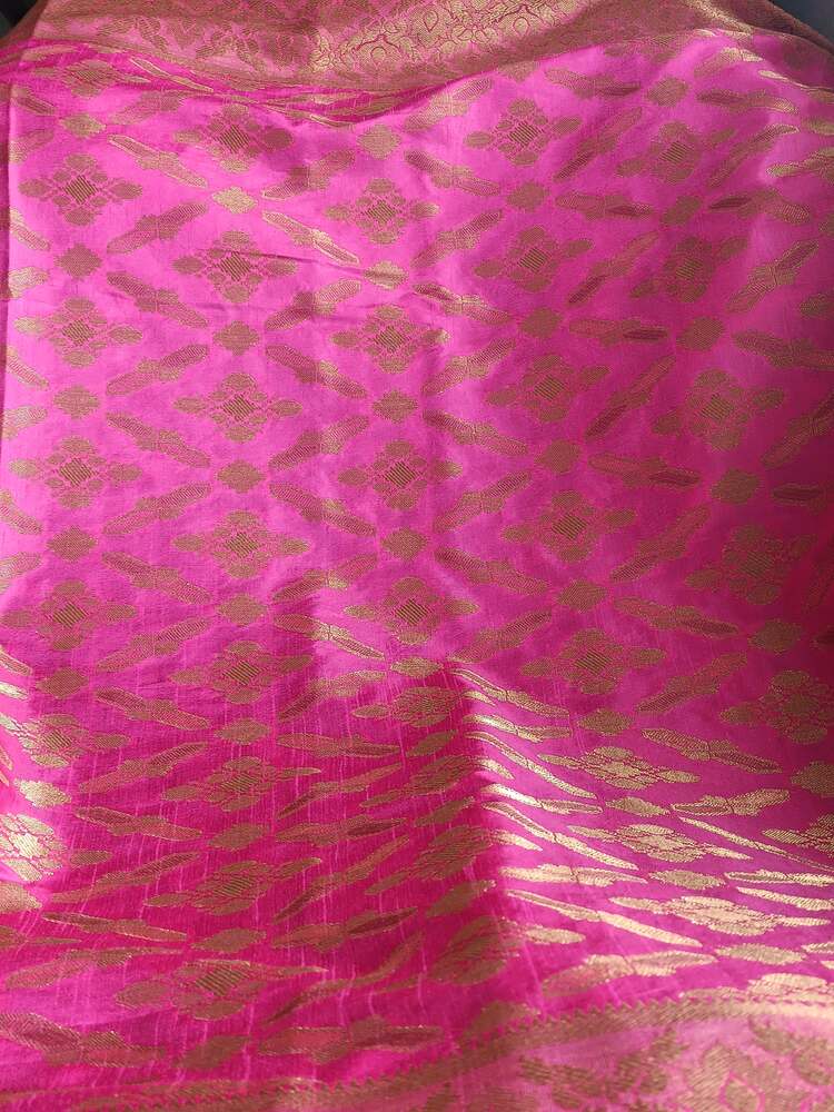 PINK DIAMOND DUET ROD BANARASI DUPION SILK SAREE