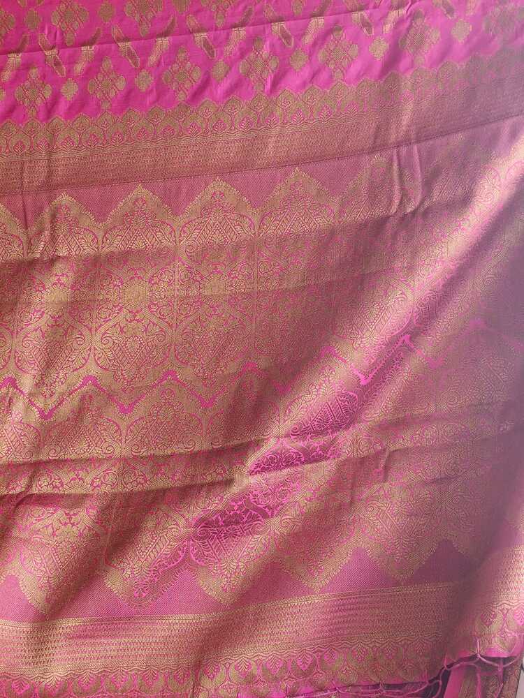 PINK DIAMOND DUET ROD BANARASI DUPION SILK SAREE