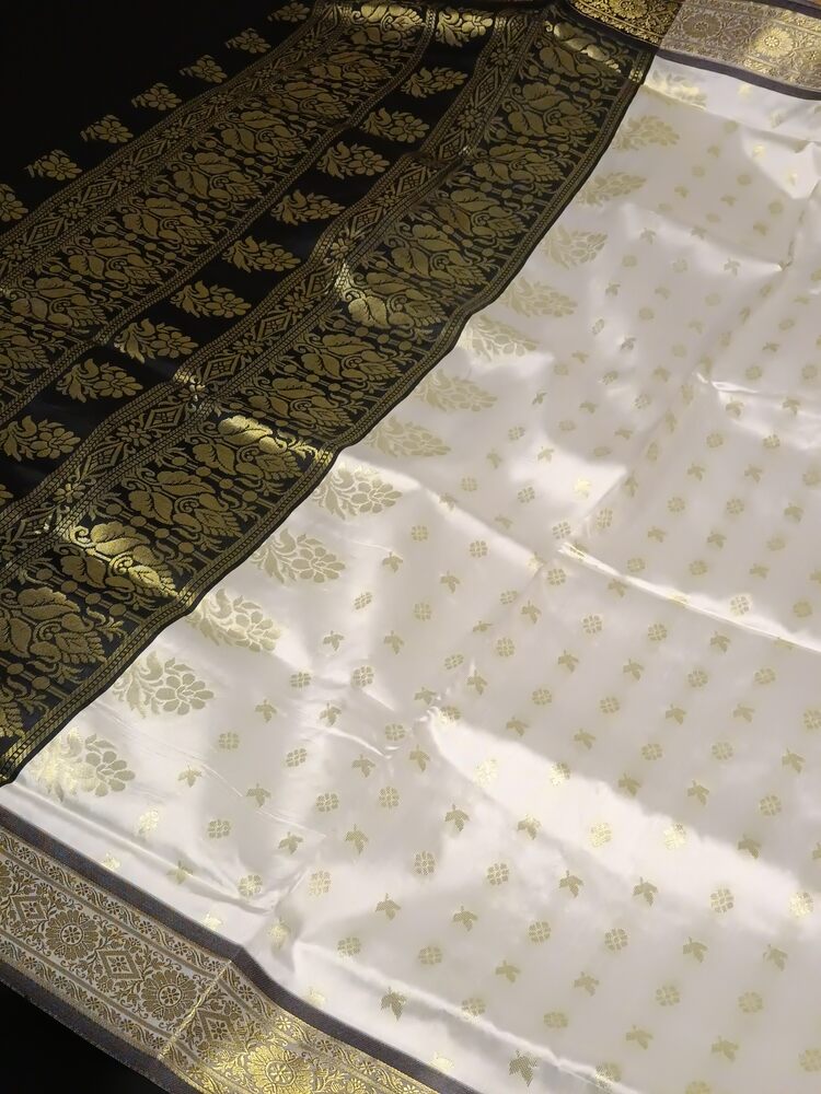 WHITE BUTI KANJIVARAM BANARASI SAREE