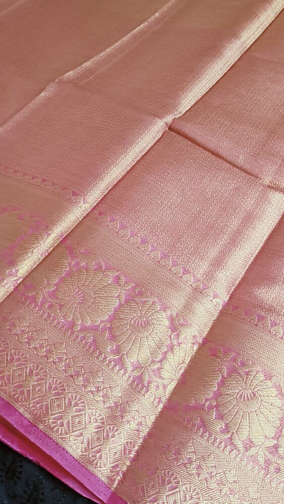 MAGENTA LEHARIYA RESHAM BORDER BANARASI ORGANZA SAREE