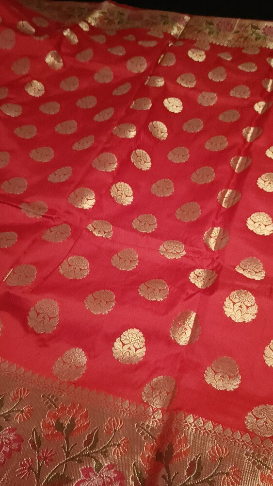 RED BUTTA MOTIF PAITHANI BANARASI KATAN SILK SAREE