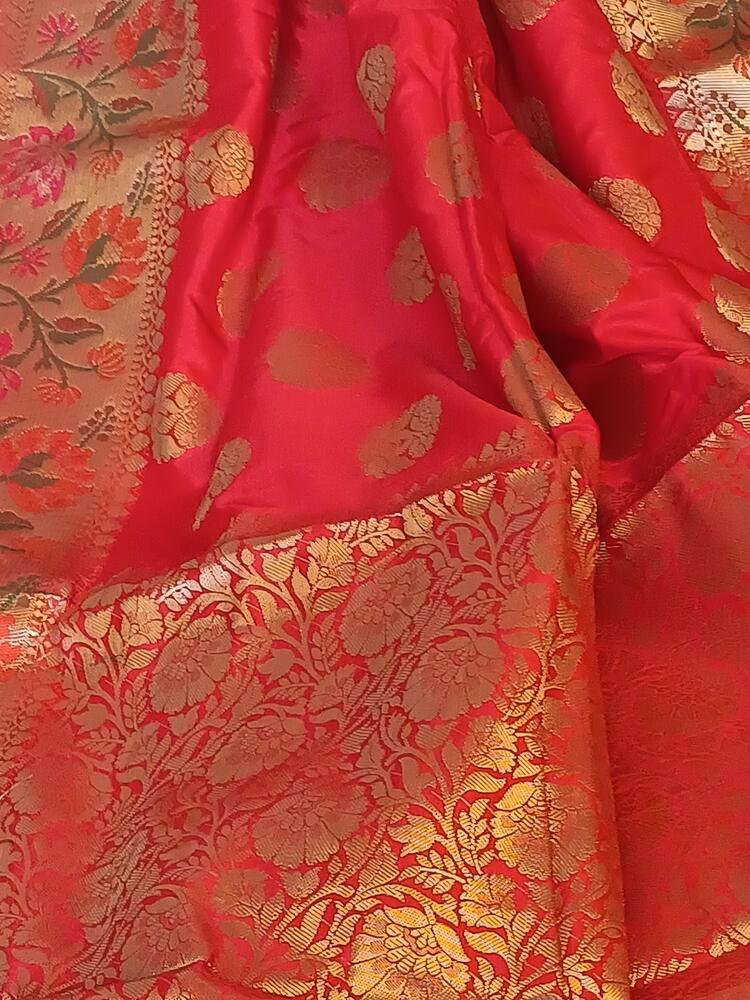 RED BUTTA MOTIF PAITHANI BANARASI KATAN SILK SAREE