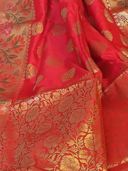 RED BUTTA MOTIF PAITHANI BANARASI KATAN SILK SAREE