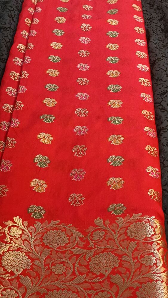 RED MEENAKARI BUTI MOTIF PAITHANI BANARASI KATAN SILK SAREE