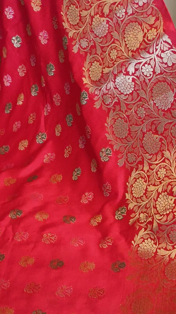 RED MEENAKARI BUTI MOTIF PAITHANI BANARASI KATAN SILK SAREE